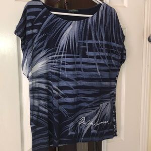 Tropical leaves print t-shirt